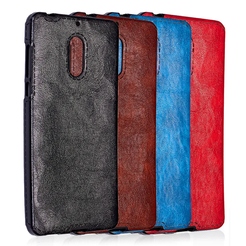 

For Nokia 6 Nokia6 2017 Silicone Case Colored Crazy Horse Silicon TPU+PC Leather Skin Soft Back Cover Case for Nokia 6 Nokia6