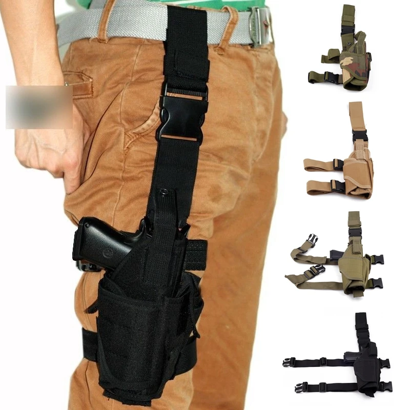 Тактический Пистолет ружье для страйкбола падение ножная кобура на бедро нейлоновый мешок сумка правая рука открытый тактическая сумка с