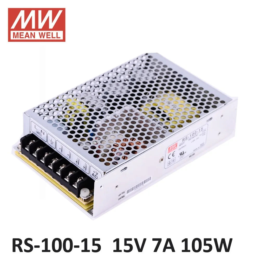 

laboratory power supply 15V 7A 105W Meanwell RS-100-15 Switching Power Supply Driver for LED Strip AC 85-264V Input to DC 15V