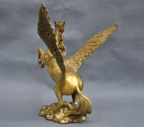 

bi002802 AAA Art Bronze Brass Pure Bronze Winged Flying Horse Statue copper decoratione