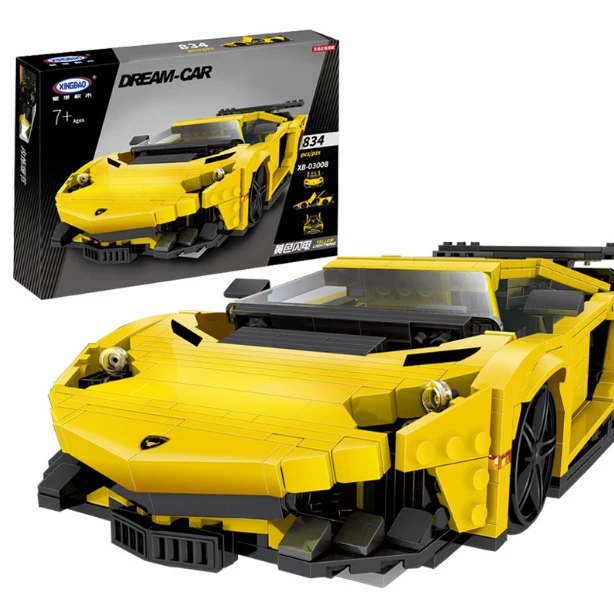 Creative MOC Technic Series Building Blocks The Yellow Flash Racing Car Set Educational Bricks Toys Model