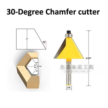 

Bevel Edging Router Bit/30-Degree Chamfer with X-Large 1/4-Inch Shank for Woodworking Tenon