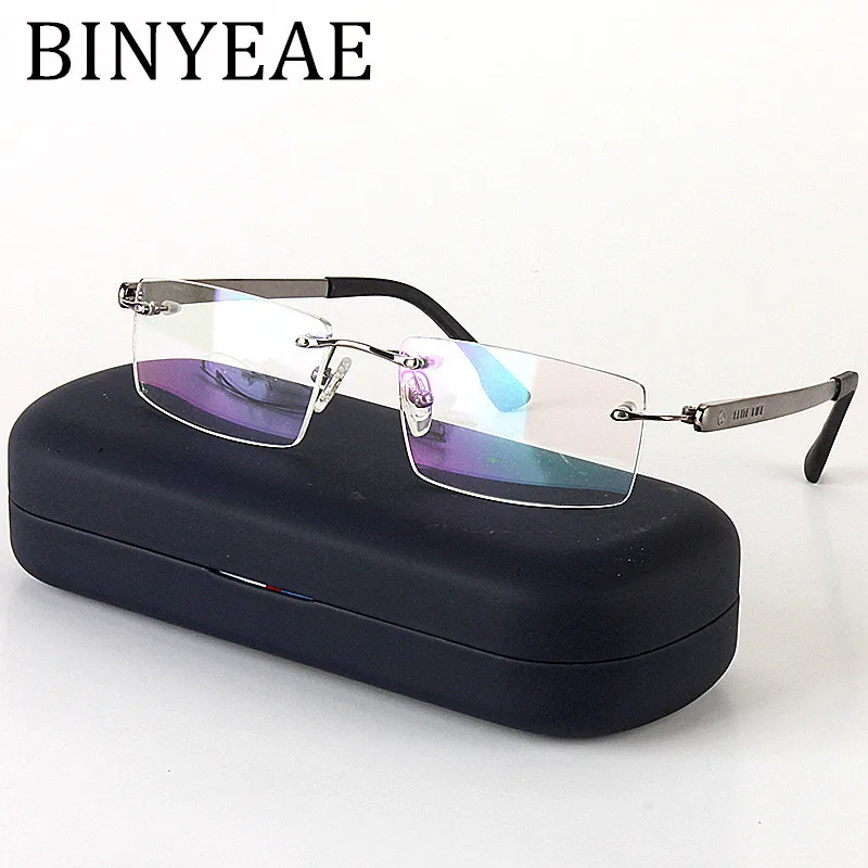 Binyeae Titanium Eyeglasses Rimless Ultra Light Myopia Optical Frame Prescription Glasses Frames
