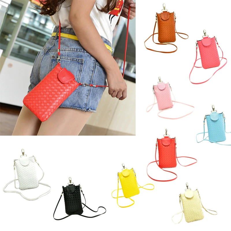

Korean Style Knitting Phone Bag Multi-Colored Shoulder Bag Fashion Shoulder Bag LBY2017