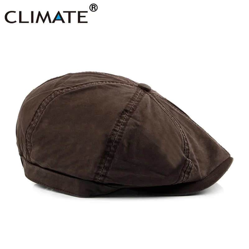 CLIMATE Plus Size Blank Newsboy Caps Men Extra Large Casual Berets Cool Solid Hat Flat Cap Beret Vintage Hat for Men - Цвет: Coffee