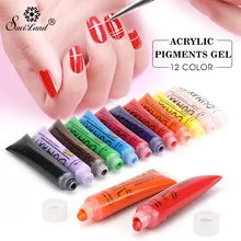Saviland 12 цветов гель лак для рисования акриловая краска набор цветной NailArt краска для маникюра Инструменты для самостоятельного дизайна ногтей
