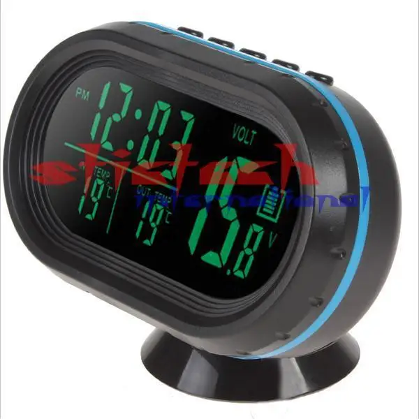 Dhl ИЛИ ems 100 шт. автомобильные часы автомобильные электронные светящиеся часы настольные авто часы Автомобильный термометр напряжение стол