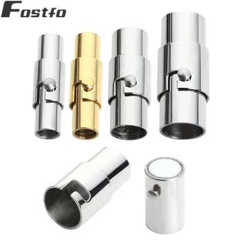

Fostfo 2set/lot Stainless Steel Magnetic Clasp Fit 2/3/4/5/6/7/8/10mm Round For Leather Cord Bracelets End Caps Connectors