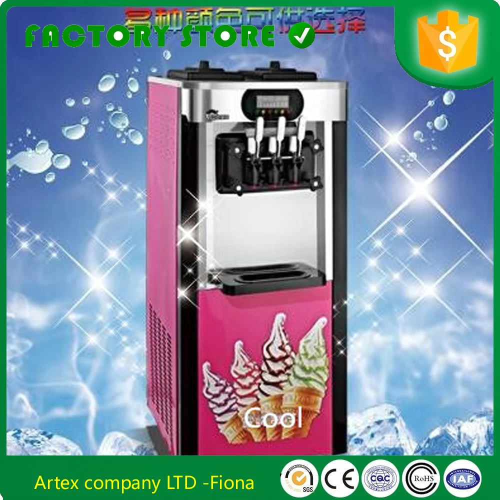 

Southeast Asia popular 20-25L/H mini vertical type 3 flavor portable soft ice cream machine CFR price shipping by sea
