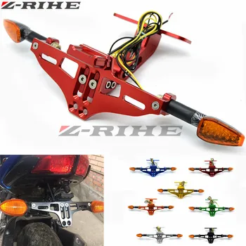 

Motorcycle Adjustable License Number Plate Frame Holder Bracket with light For KTM benelli bn600 bn300 bj300 bj250 BJ600 BNT300