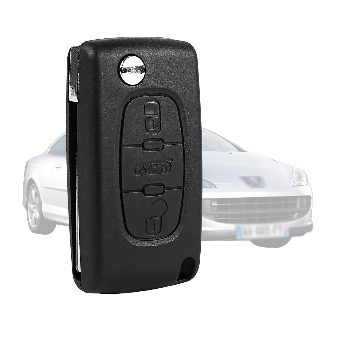 TOYL Coque CLE for telecommande Peugeot 407 407 SW pliable 3 boutons
