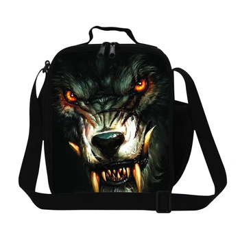 

Designer Wolf 3D Print Lunch Bags For Kids Thermal Food Bag 3D Animal Mens Small Lunchbox Lancheira Travel Picnic Food Bag