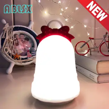 

Night Light For Children's Room Bedroom 3D Christmas Bell Nightlight Baby Lamp Battery Powered Christmas Holiday Gadgets Gift