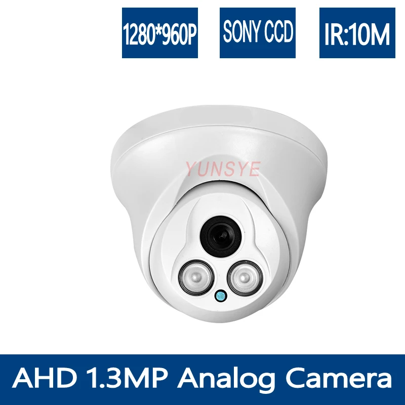 

YUNSYE Free shipping AHD 960P IR Mini Dome Analog AHD Camera indoor IR CUT AHD-H 960P CAMERA 1.3MP AHD CCTV Camera IR:10M