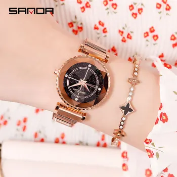 

Luxury Women Watches Top Brand Fashion Casual Ladies Dress Wrist Watches Magnet Mesh Creative Female Watch Relogio Feminino 2019