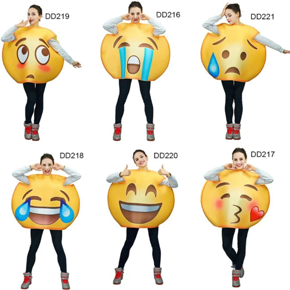 Unisex Funny Emoji Costumes Face Series Jumpsuit Cartoon Cosplay Emoji