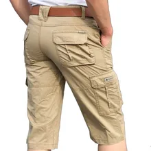 Летние мужские шорты-карго с несколькими карманами хлопковые прямые Свободные Мешковатые повседневные короткие брюки в стиле милитари boardкороткие Большие размеры