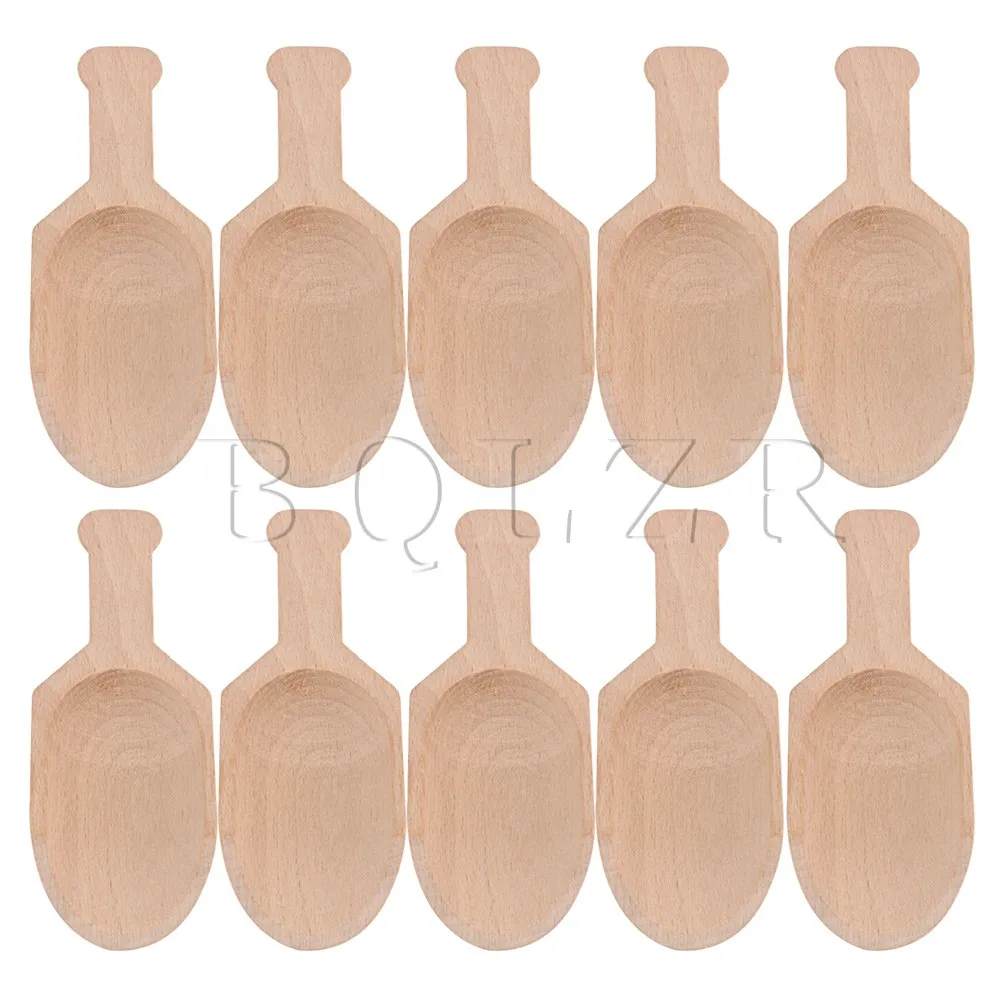 

BQLZR 3 Inch Mini Beech Wooden Scoops Spoon for Candy Spices Parties Home Kitchen Tool Pack of 10