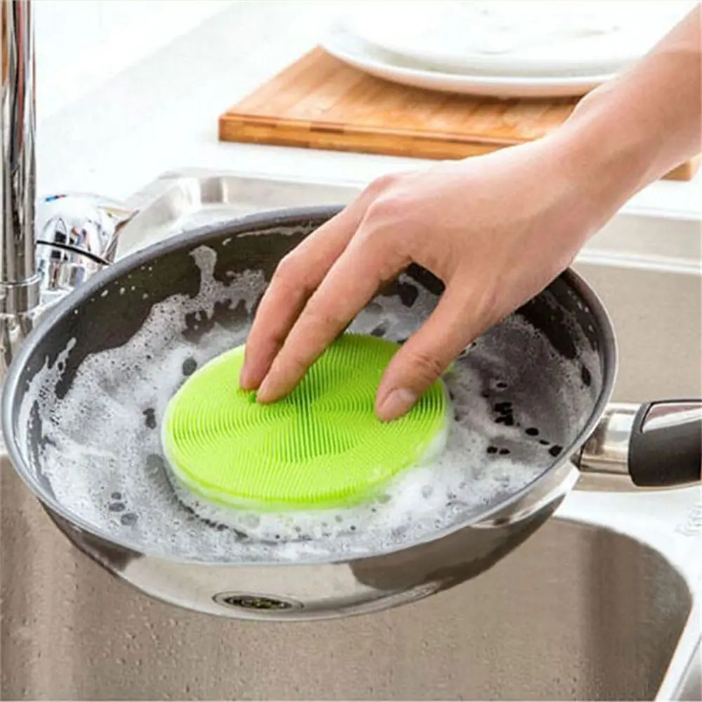 

10pcs Magic Cleaning Brush Silicone Dish Bowl Scouring Pad Pot Pan Wash Brushes Easy To Clean Kitchen Cleaner Tool Drop