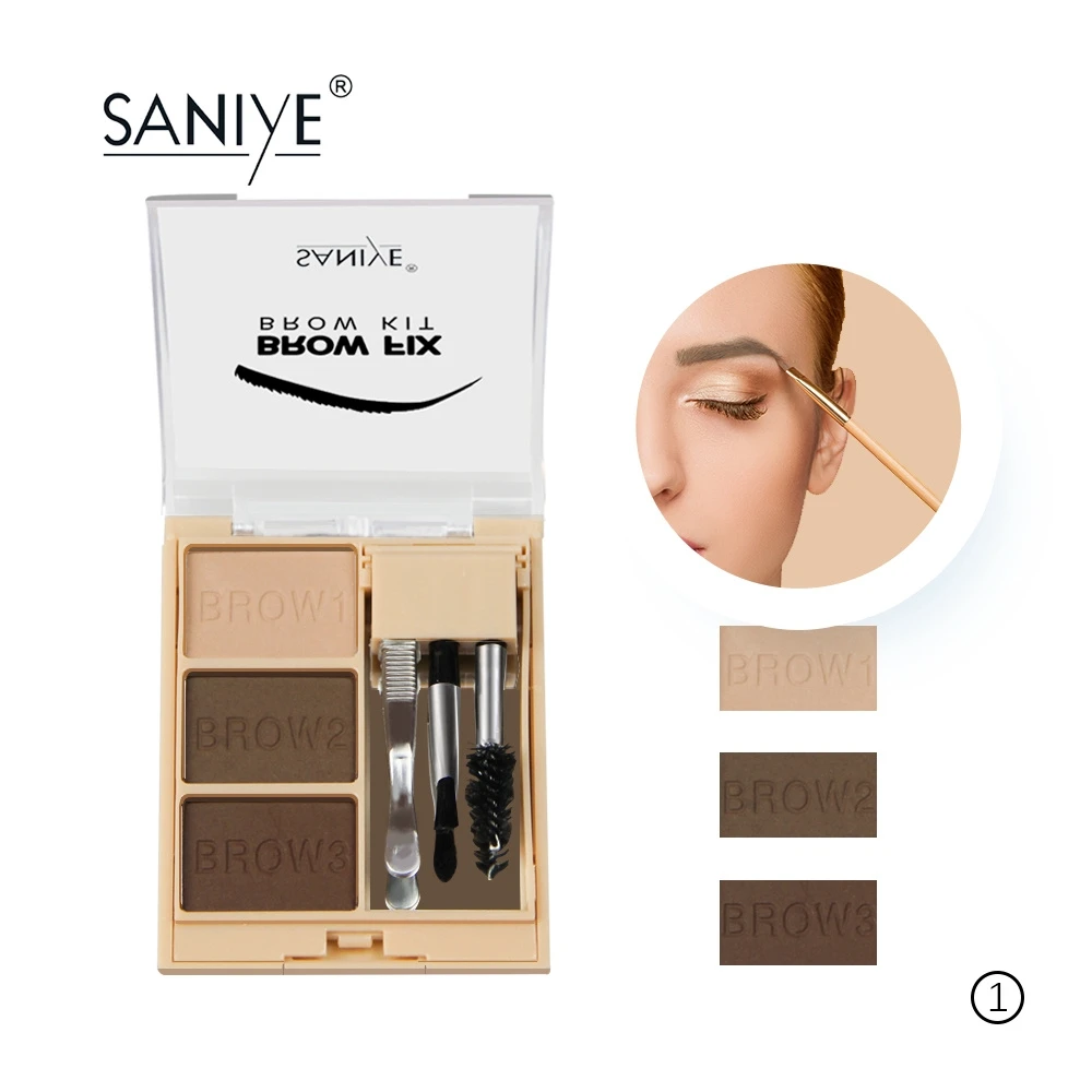 

SANIYE Professional 3 Color Eyebrow Makeup Set With Brush Eyebrow Palette Waterproof Brow Kit Eye Brow Tool E0325