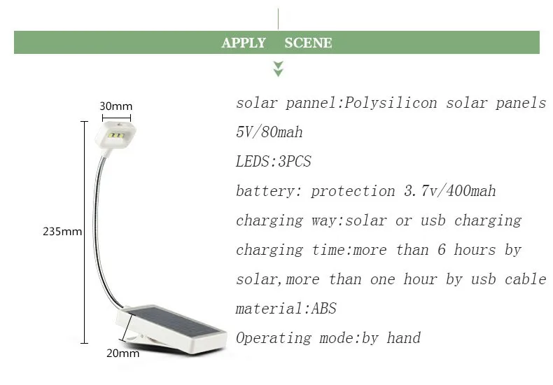 Высокое качество muti-функциональных удобные солнечные настольная лампа 3 светодиода с питанием от солнечной или USB кабель стол свет лампы