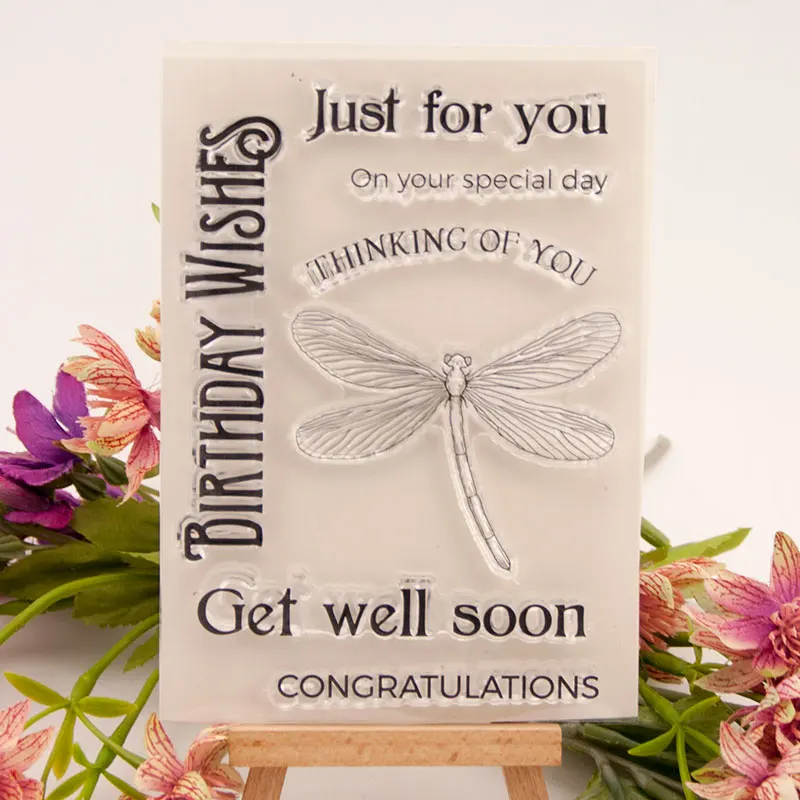 

New Arrivals Dragonfly Transparent Clear Stamps Silicone Seal for DIY Scrapbooking Card Making Photo Album Decoration Crafts