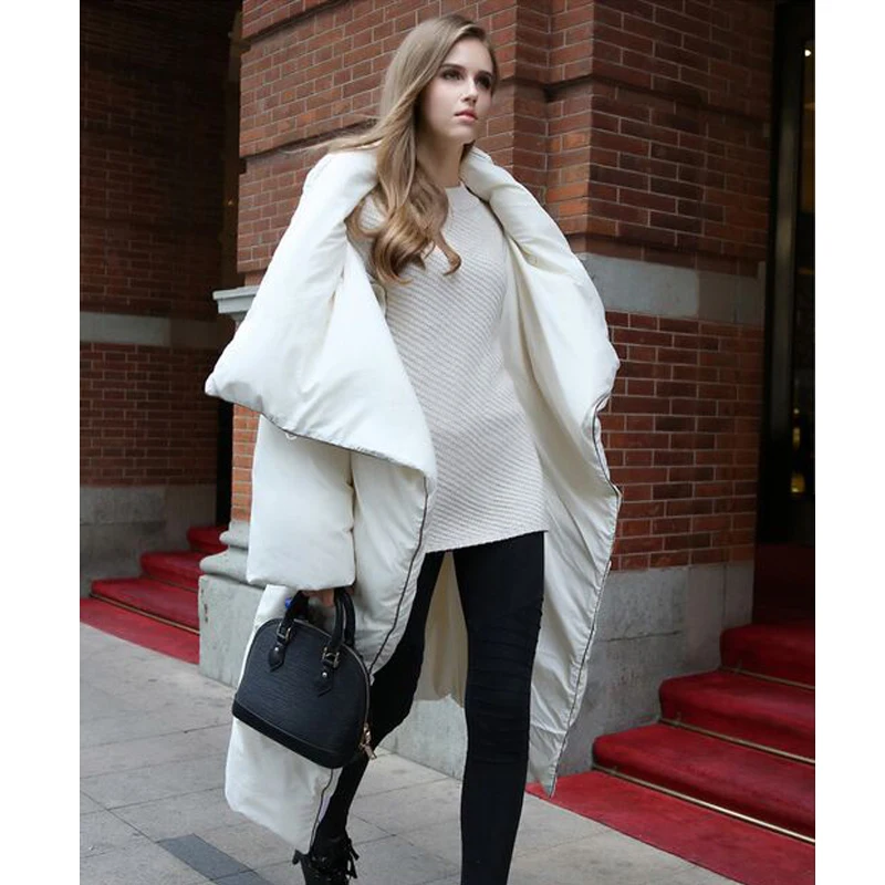 

High Quality European and American Style 2019 Winter Jacket Women White Duck Down Parka X-Long Thick Warm Loose Female Jacket