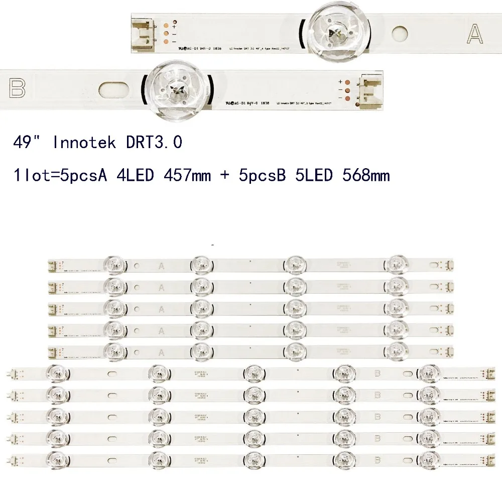 

LED Backlight strip For LG Innotek DRT 3.0 49"A/B 49LY320C LC490DUE FG MG A6 A5 6916L-1944A 6916L 1945A 1944B 1945B 49LB5500