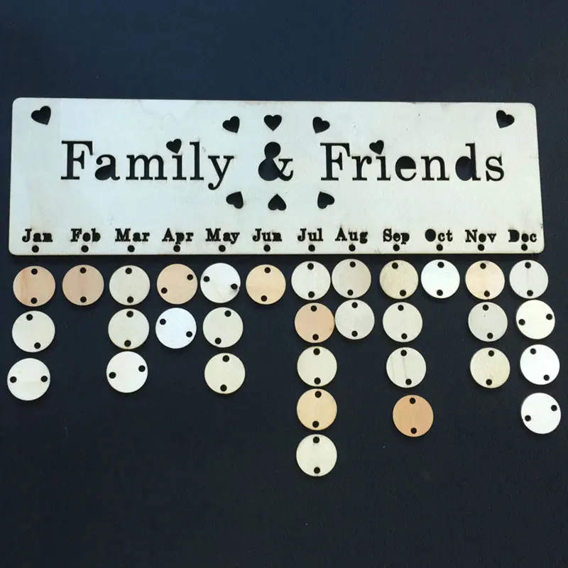 

Nordic Useful Hanging Calendars Calendar Pendant Reminder Board Ornament Wood Color Woody Craft Wall Decor Photography Props