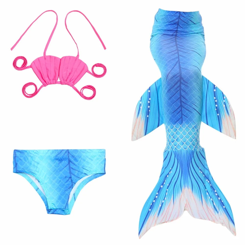 2018 New Girls Mermaid Tail For Swimming Costume Mermaid 3 piece Bikinis Bathing Set Tops Bottoms Children Summer Swimming Dress