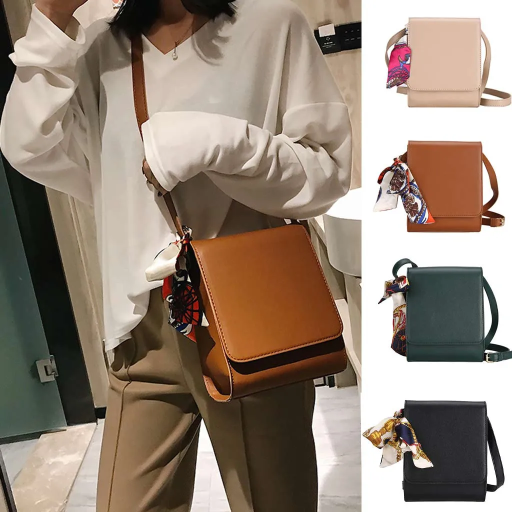 

2019 Fashion Women Solid Ribbons Decoration Shoulder Chains Bags Messenger Phone Bag Small Fashion brand New high quality