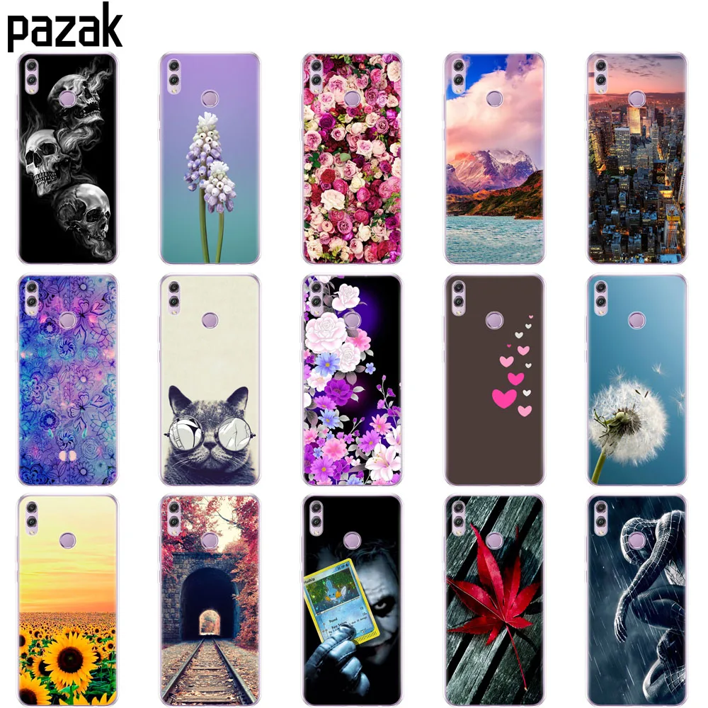 silicone case for huawei honor 8x Case 6.5 inch Soft TPU Back Cover for huawei honor 8x Protect Phone shell Coque bags painting