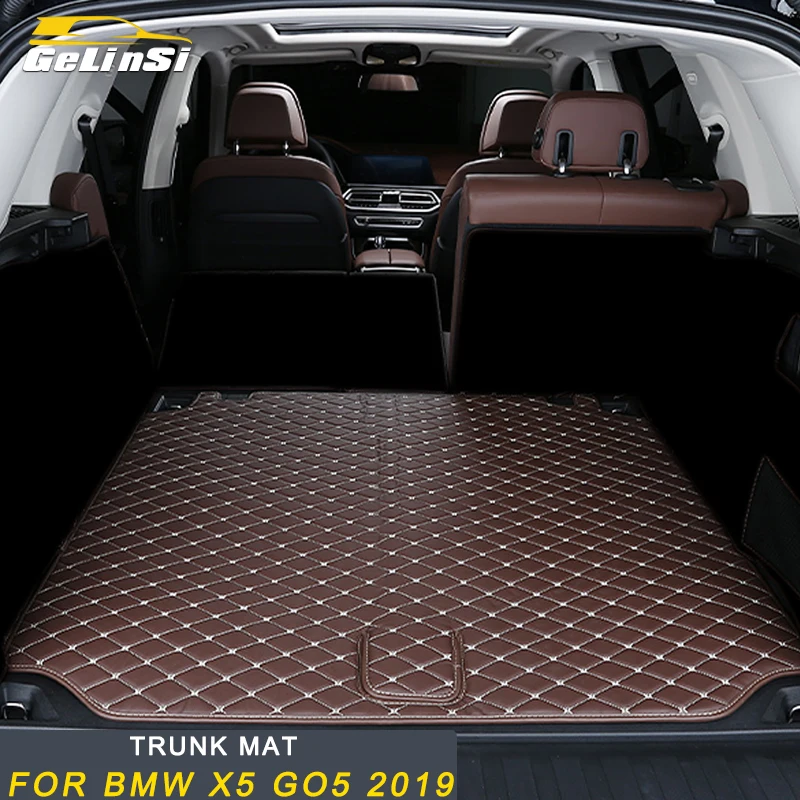 

Gelinsi for BMW X5 G05 2019 Car Styling Leather Trunk Mat Pad Tray Carpet Cushion Cargo Liner Interior Accessories