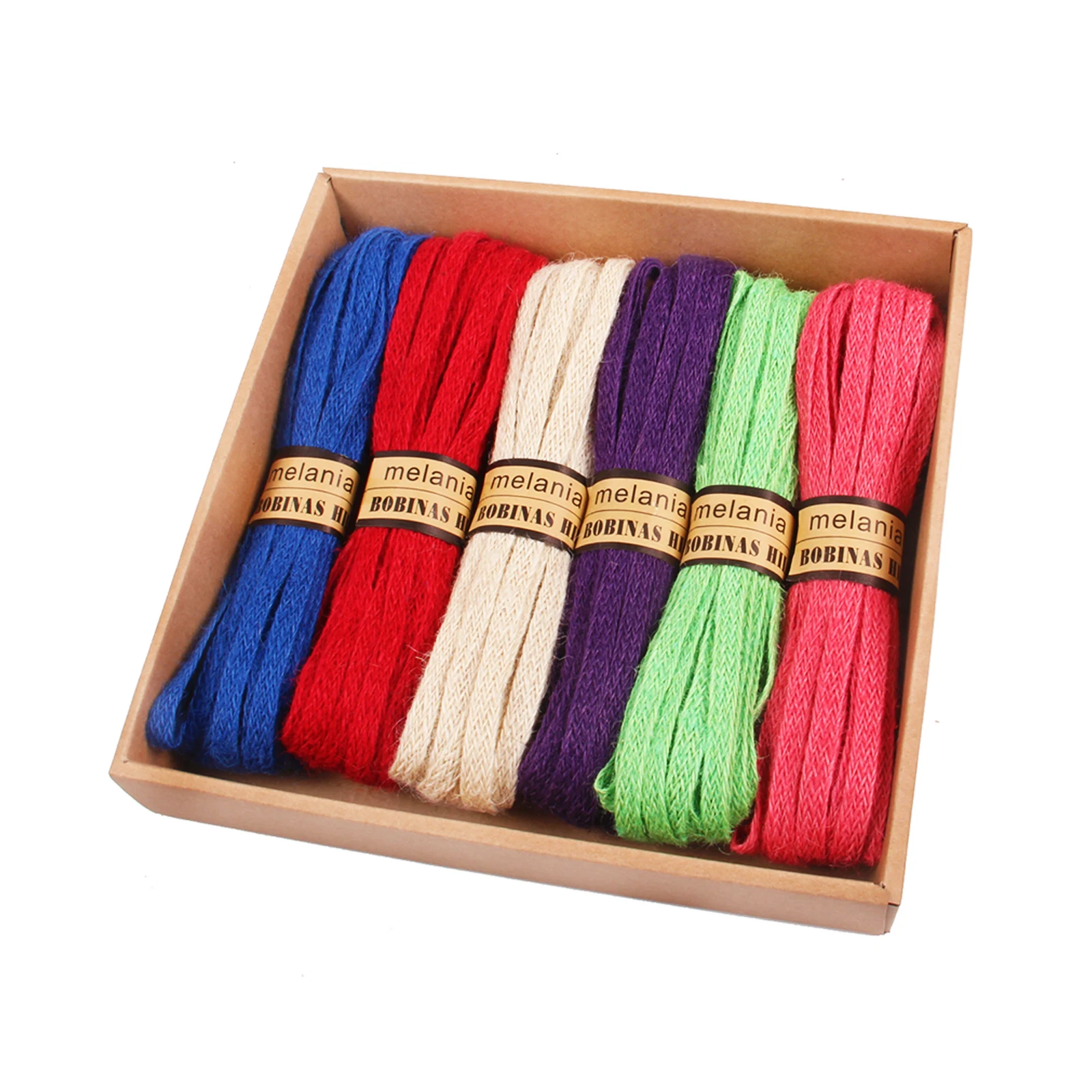 

(1cm x5m) Handmade DIY Accessories Colorful Nature Jute Burlap Twine Cord Wedding Christmas Party Events Flat Hemp Rope Ribbon