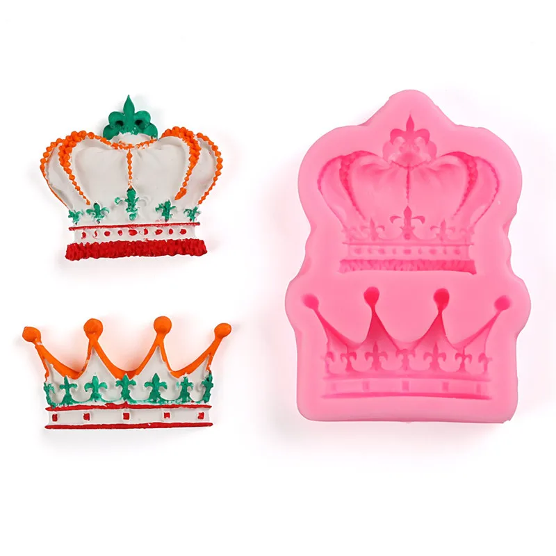 

4YANG 3D King Queen Princess Crowns Silicone Mould Fondant Cake Cupcake Decorating Tools Clay Resin Candy Dessert Baking Molds