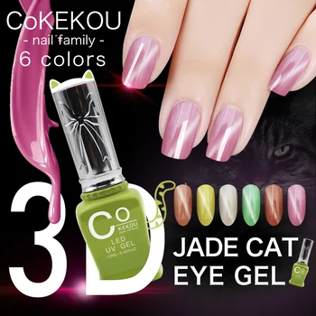 

CoKEKOU health non-toxic soak-off nail 3D magnetic light-colored jade cat's eye nail polish jade cat send false nail