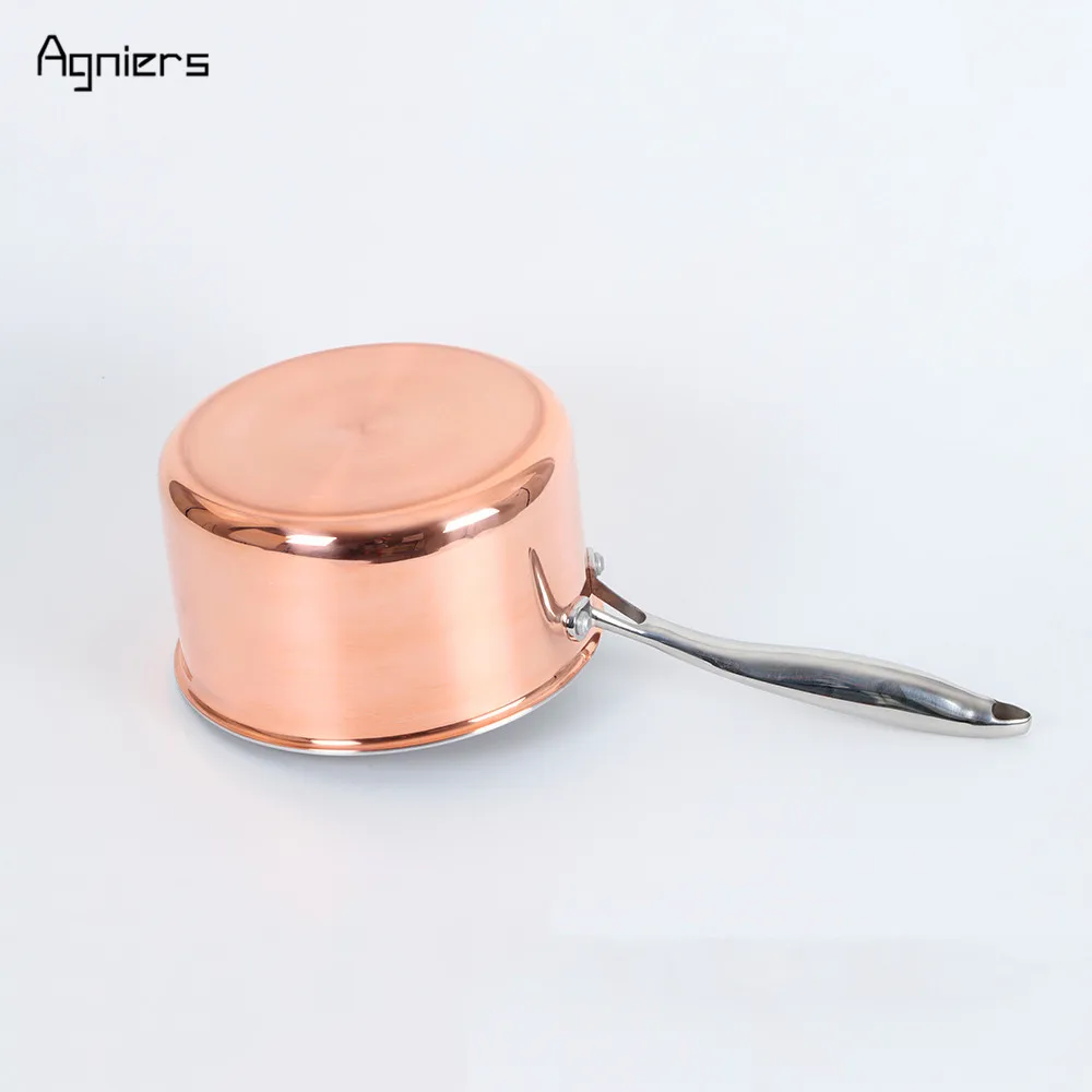 Кастрюля Agniers из нержавеющей стали 20 см со стальным покрытием пятислойная медная