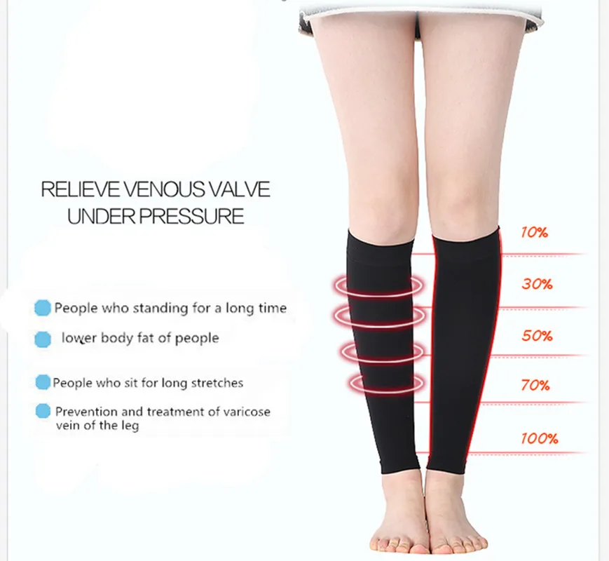 Medical Gradient Knee-high 20-30mmHG Compression Stockings for lower leg calf For Deep vein thrombosis Varicose veins
