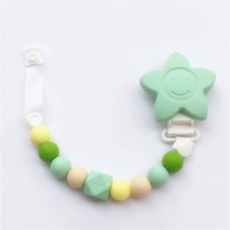 Chenkai 10pcs BPA Free DIY Silicone Baby Pacifier Dummy Teether Chain