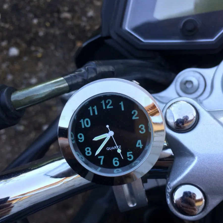 for Waterproof 7/8" 1" Chrome Motorcycle Handlebar Mount Quartz Clock Watch for Suzuki DL1000/V-STROM 2002-2015 TL1000R 1998-200
