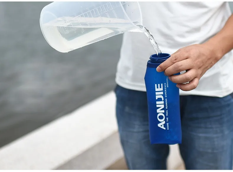 AONIJIE Складная Силиконовая бутылка для воды, чайник для путешествий, спорта, кемпинга, пеших прогулок, бега, марафона, мягкая сумка для воды