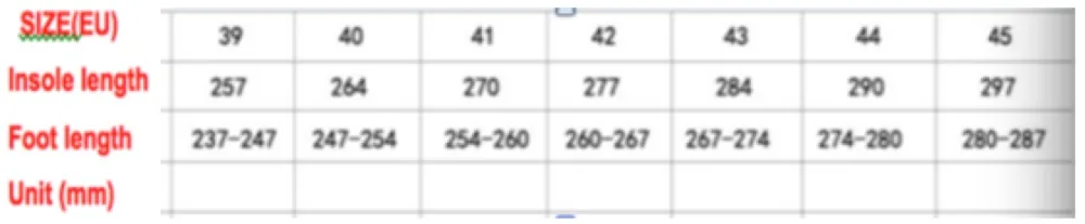 size chart