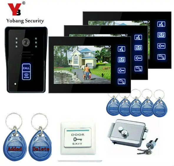 Yobang Security Freeship Hands Free Monitor Intercom Doorbell Home IR Camera Monitor Night Vision house doorbell button doorbell