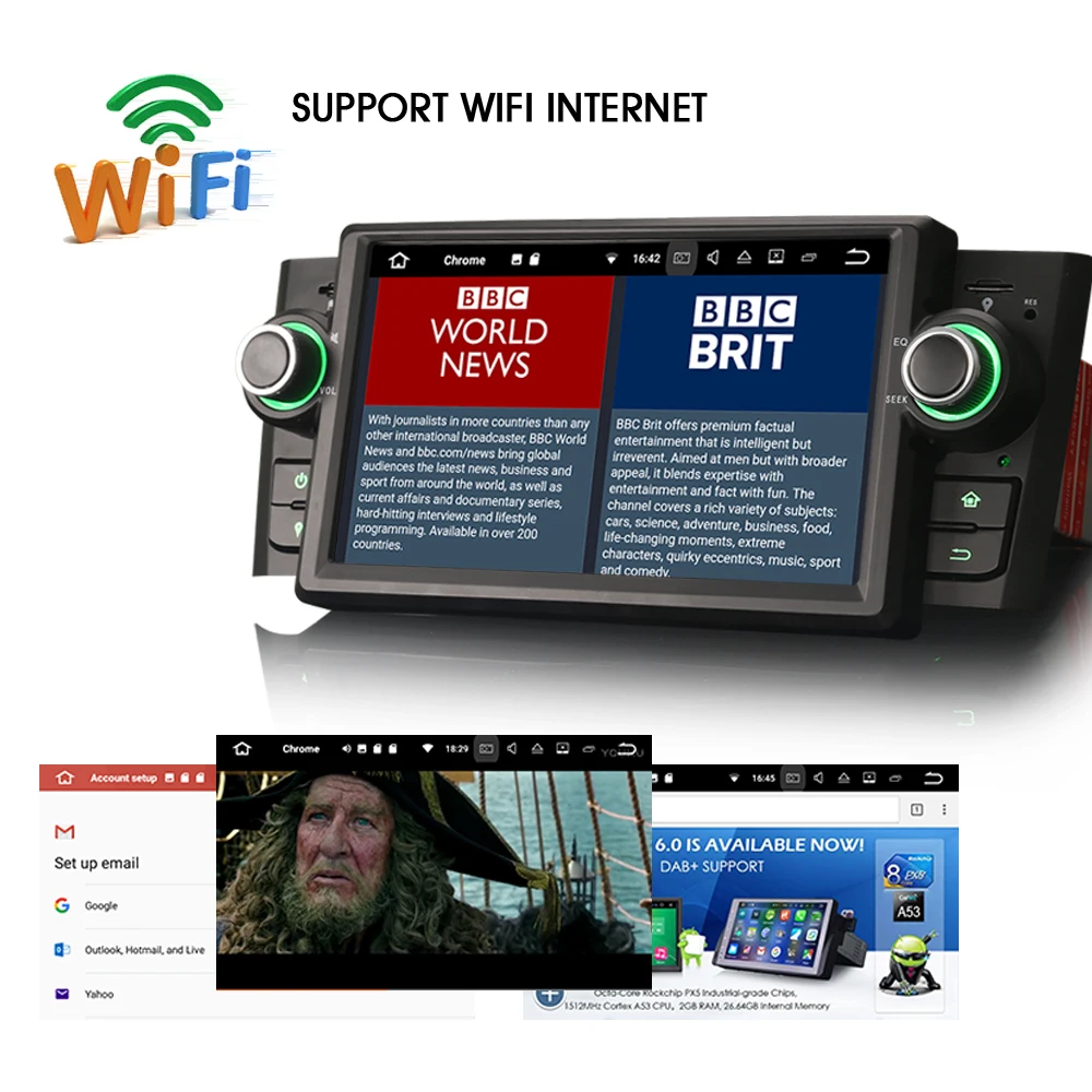 7 &quotAndroid 7.1 Радио Автомобильный Мультимедийный Плеер для Fiat Punto Linea Авто GPS Wi Fi dab + DVR