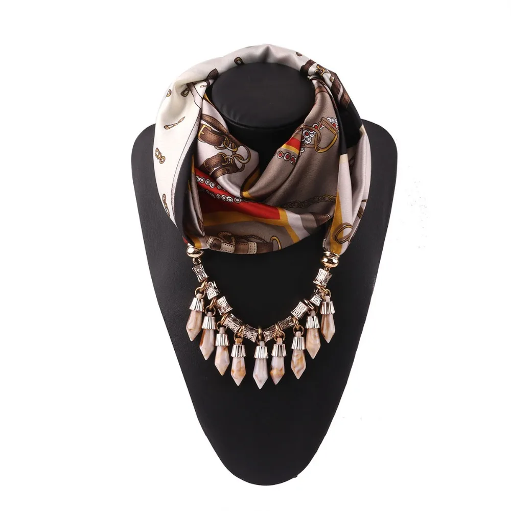 Мульти-стиль массивные ювелирные изделия в виде ракушки и цепи кулон, ожерелье, шарф для женщин шейный платок для женщин