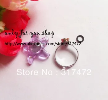 

20pcs Starfish Vial Pendant Screw Finger Ring & Rubber Sealing DIY Vial locket (also can mix color)
