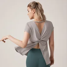 Новая Спортивная одежда для бега с открытой спиной майка для занятий йогой Топы стрейч Сексуальная Блузка спортивная сумка рубашки для йоги спортивный топ для фитнеса