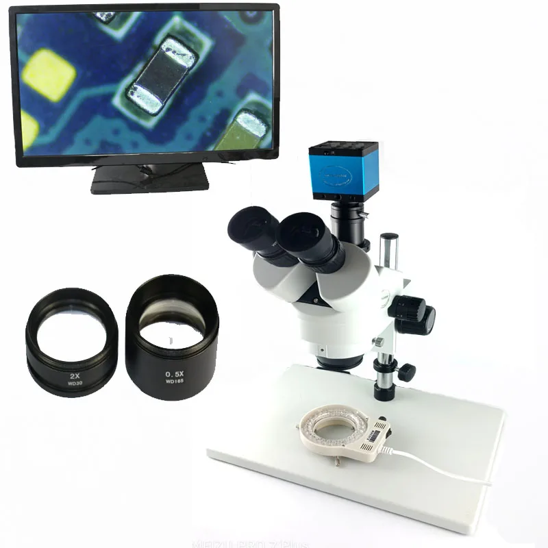 

16MP 1080P full HDMI USB digital microscope camera 3.5X 7X 45X 90X Industrial trinocular stereo microscope BAG IC phone repair