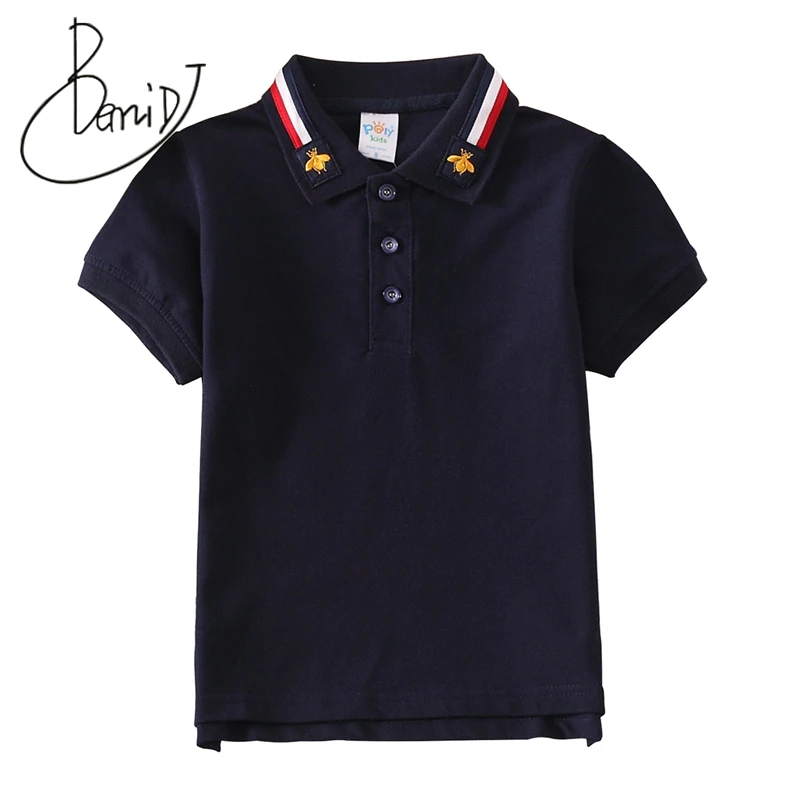 

2018 New 6 color summer Fashion Striped Short Shirts Children Infant Kid Boys Turn-down Collar T-shirt Tops Shirts Tees
