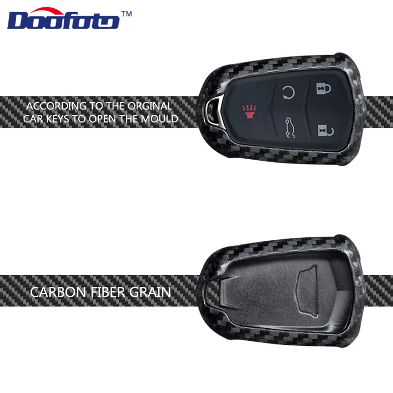 Car carbon fiber key cover for CADILLAC  (3)